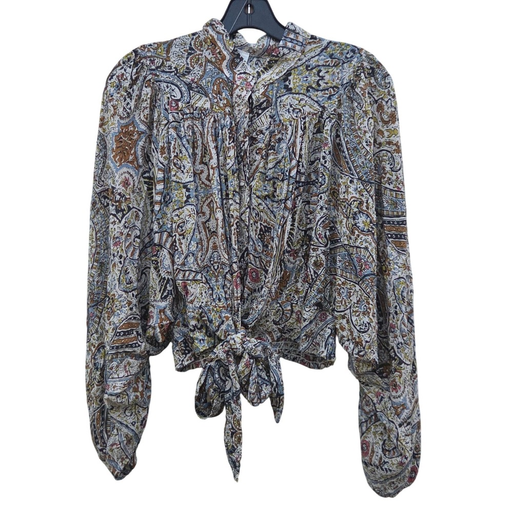 Boho Chic Paisley Balloon Blouse Whimsy Garden Poet Romantic Medium Fairy Hippie
